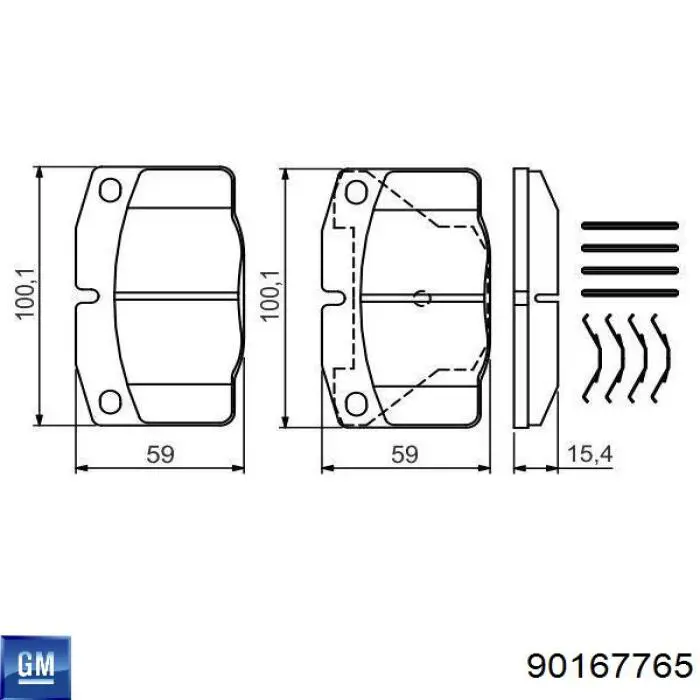 90167765 General Motors pastillas de freno delanteras