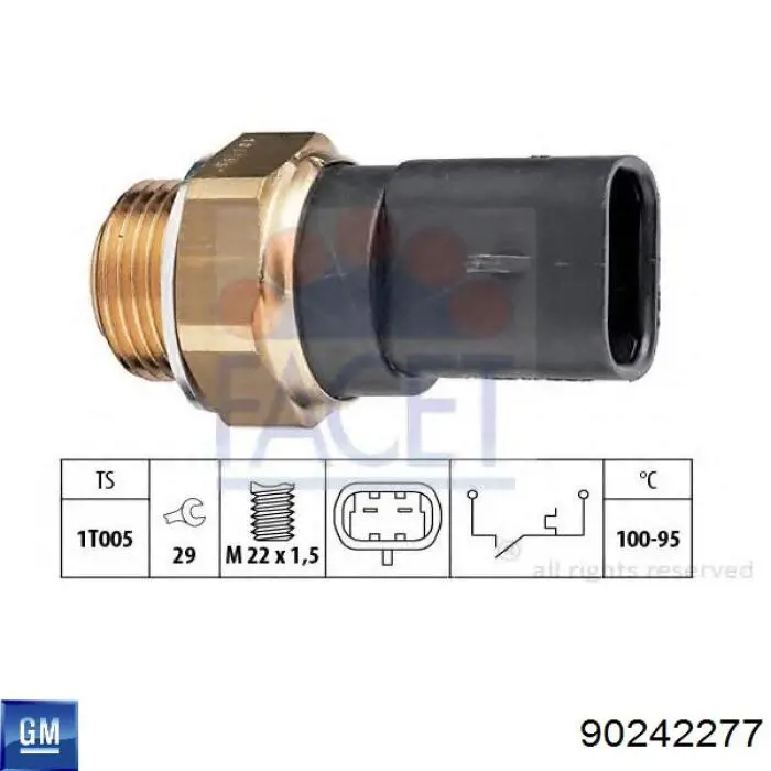 Comprar 90242277 General Motors Sensor de temperatura del refrigerante, salpicadero