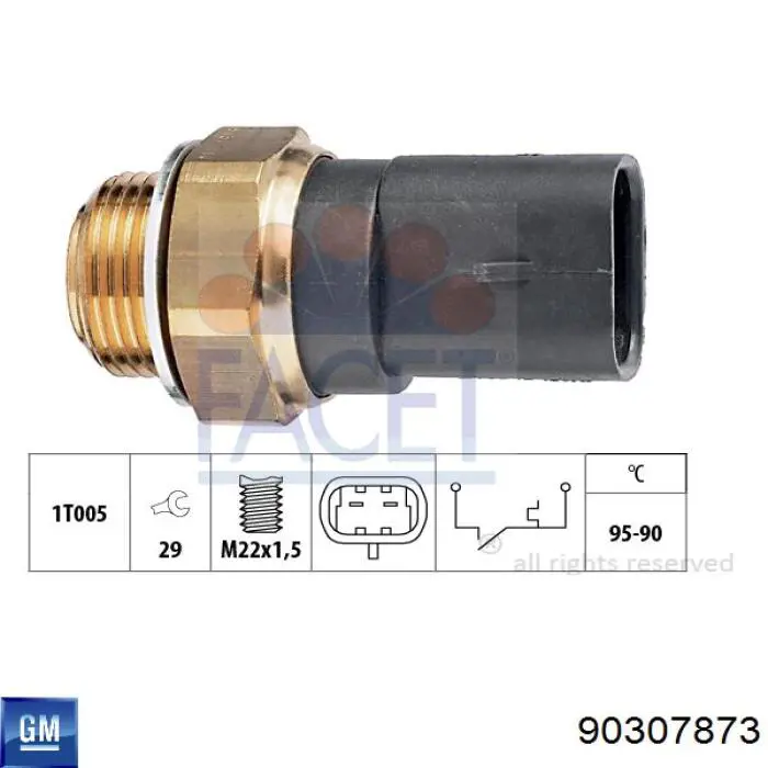Sensor de temperatura 90307873 General Motors