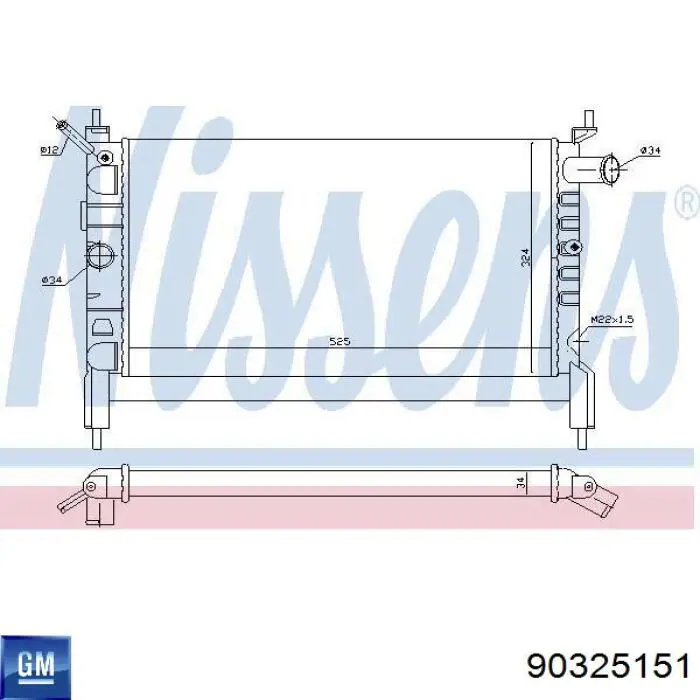 90325151 General Motors radiador