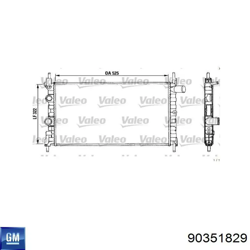 90351829 General Motors radiador refrigeración del motor