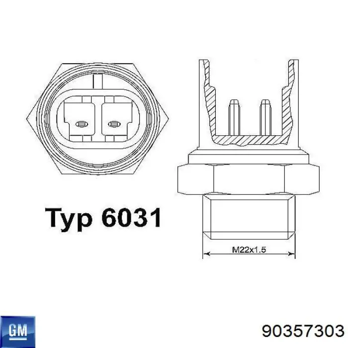 Sensor de temperatura 90357303 General Motors