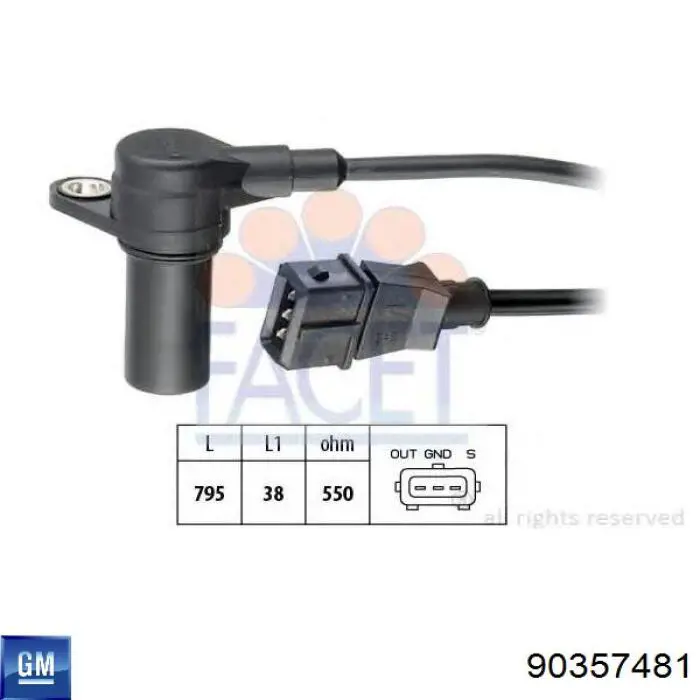 90357481 General Motors Sensor de posición del cigüeñal