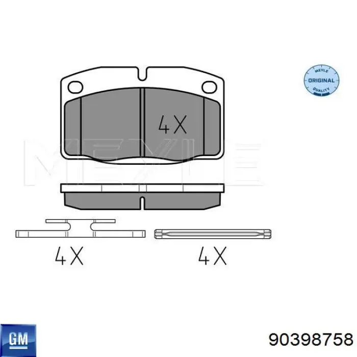 90398758 General Motors pastillas de freno delanteras