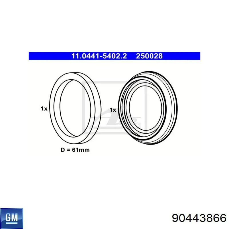 90443866 General Motors juego de reparación, pinza de freno delantero