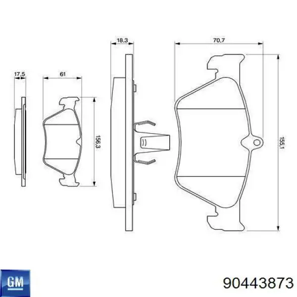 Comprar 90443873 General Motors Pastillas delanteras de freno
