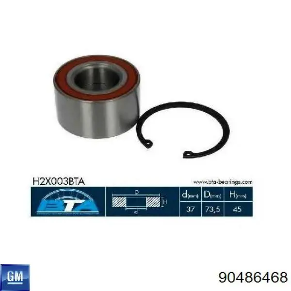 Cojinete de cubo delantero General Motors 90486468 precio, desde 20,00 EUR