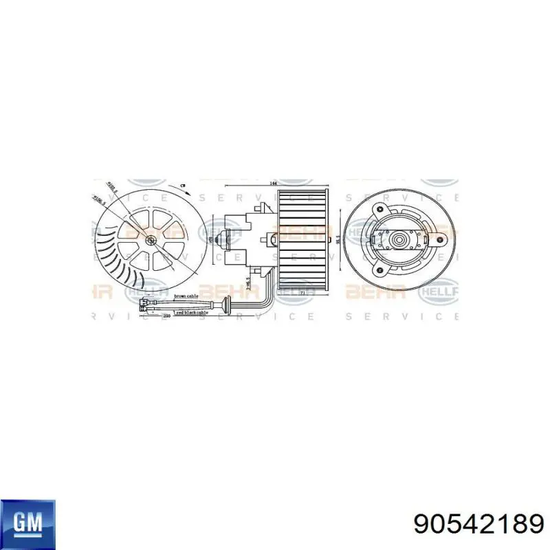 90542189 General Motors motor eléctrico, ventilador habitáculo