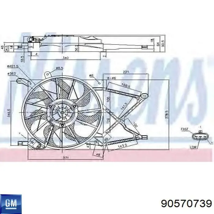 Ventilador de radiador General Motors 90570739 precio, desde 45,01 EUR