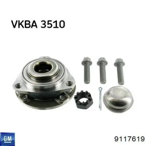 Buje de rueda delantero 9117619 General Motors