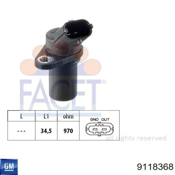 Generador de impulsos, cigüeñal  General Motors 9118368 precio, desde 20,40 EUR