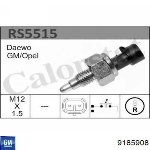 Comprar 9185908 General Motors Interruptor de luz de marcha atrás
