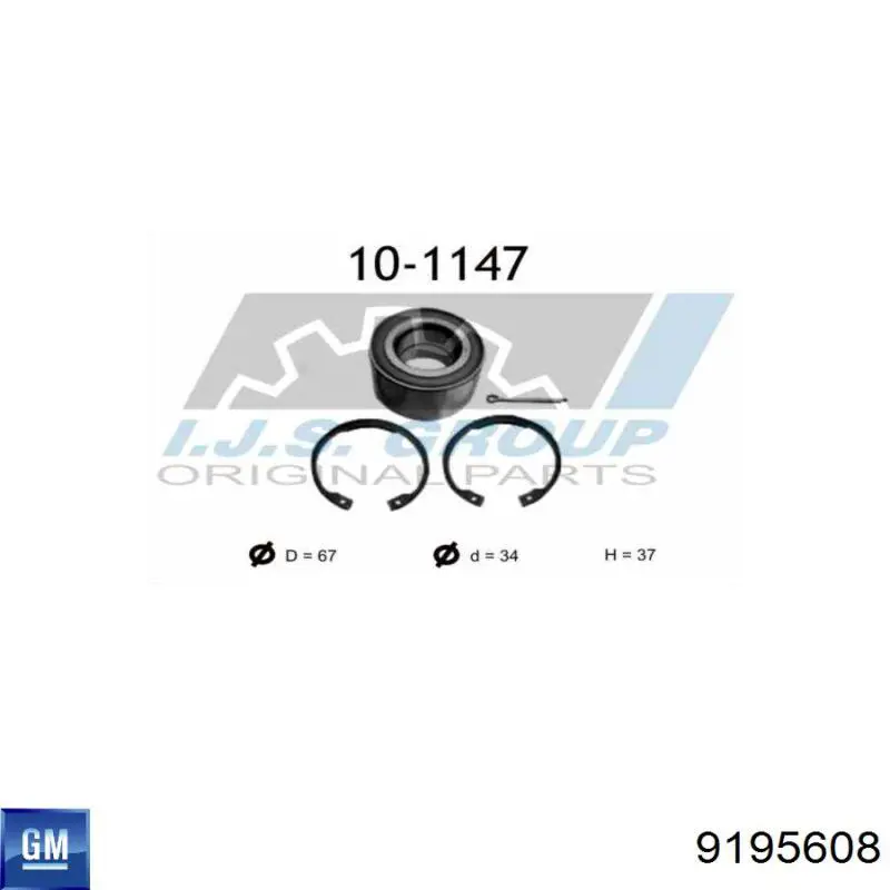 Comprar 9195608 General Motors Cojinete de rueda delantero