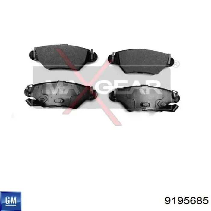 Pastillas de freno traseras 9195685 General Motors