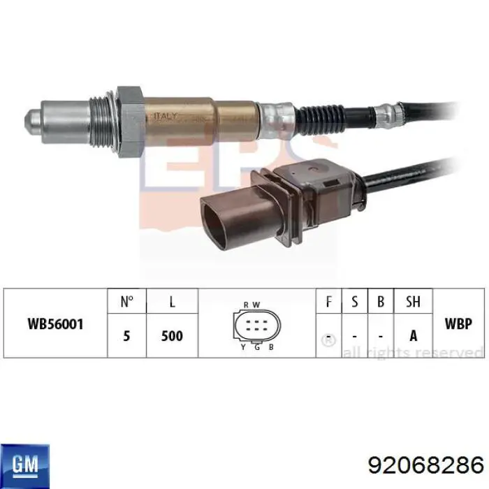 92068286 General Motors sonda lambda sensor de oxigeno para catalizador