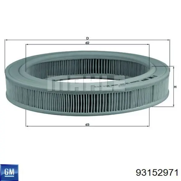 El filtro de aire General Motors 93152971 precio, desde 5,71 EUR