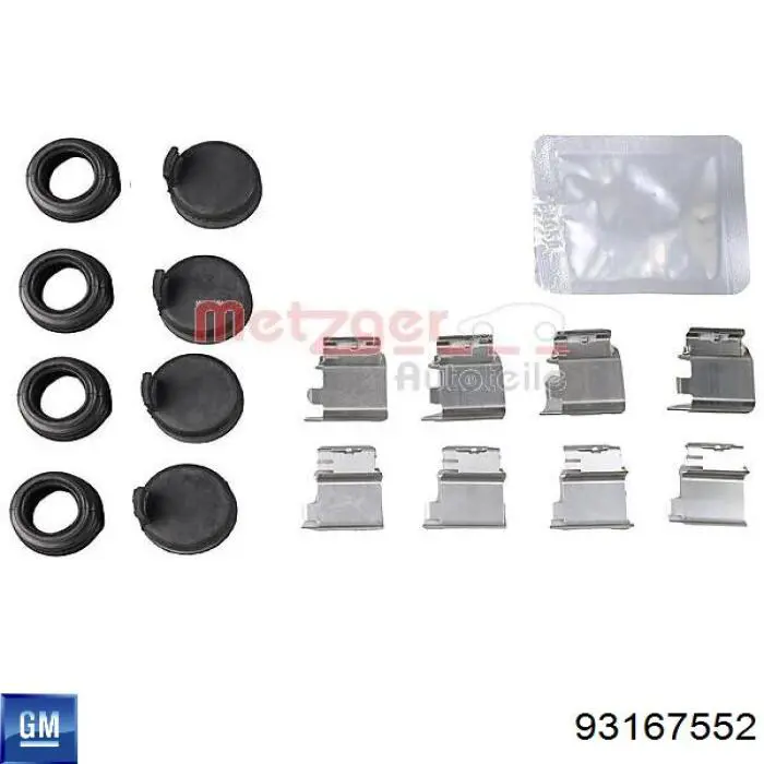 93167552 General Motors conjunto de muelles almohadilla discos traseros