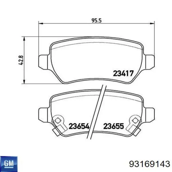 Comprar 93169143 General Motors Pastillas de freno traseras