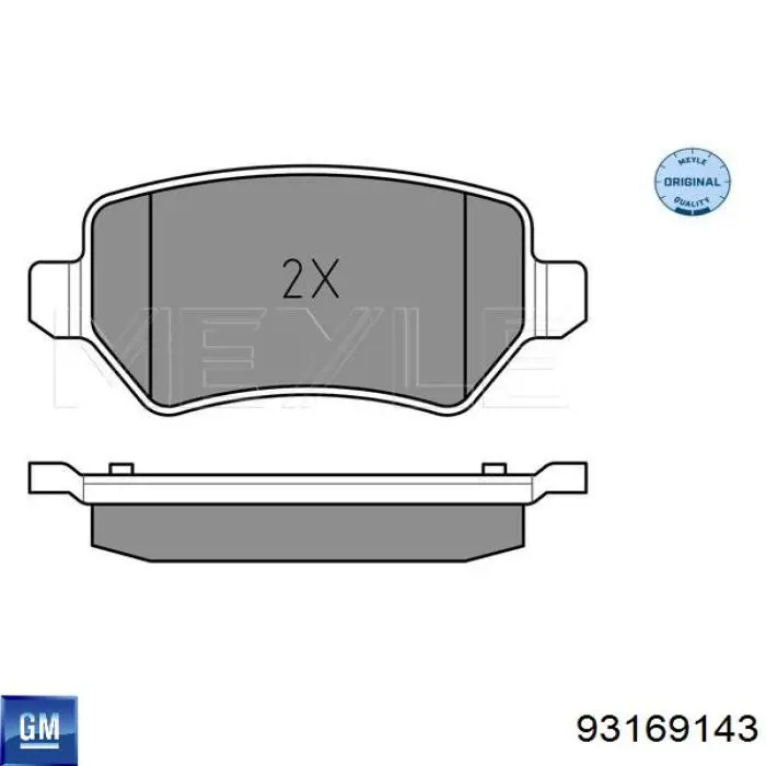 93169143 General Motors Pastillas freno traseras