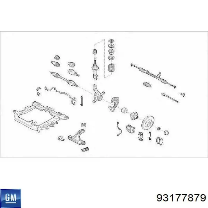 93177879 General Motors amortiguador delantero derecho