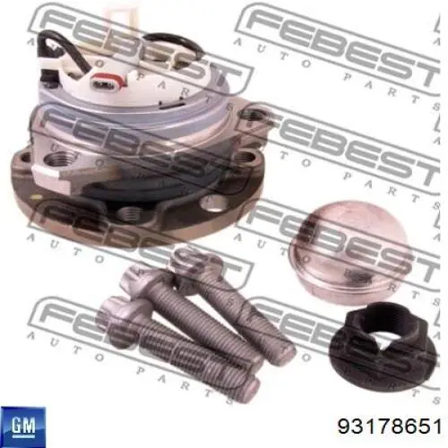 Buje de rueda delantero 93178651 General Motors
