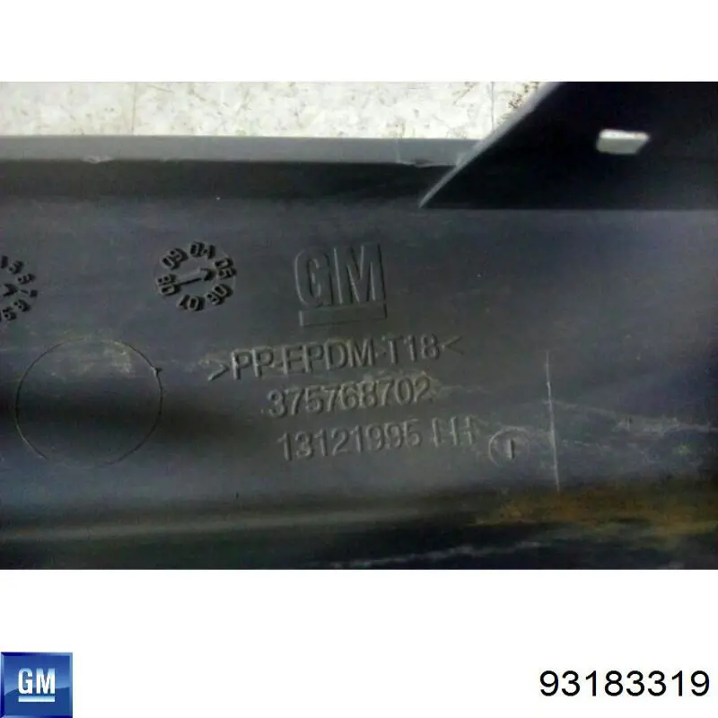 93183319 General Motors moldura de parachoques delantero izquierdo