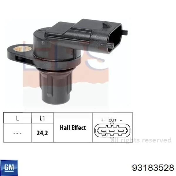 Comprar 93183528 General Motors Sensor de posición del árbol de levas