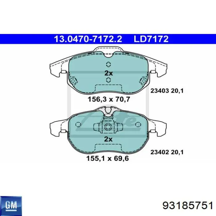 Pastillas de freno delanteras Opel Vectra