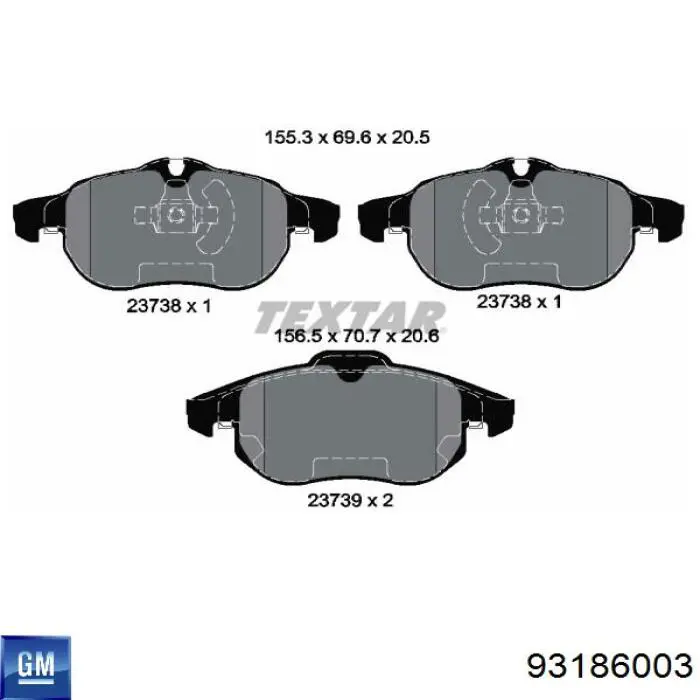 Pastillas de freno delanteras Opel Vectra