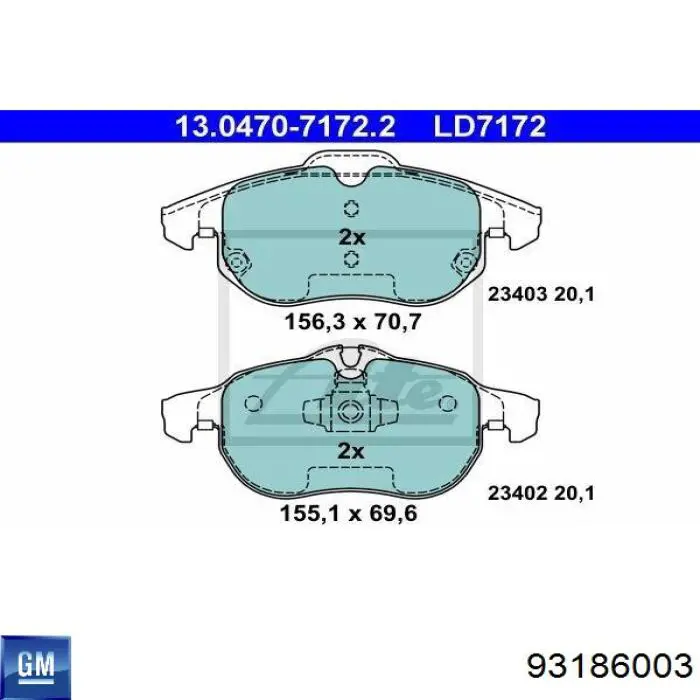 Pastillas de freno delanteras Opel Vectra