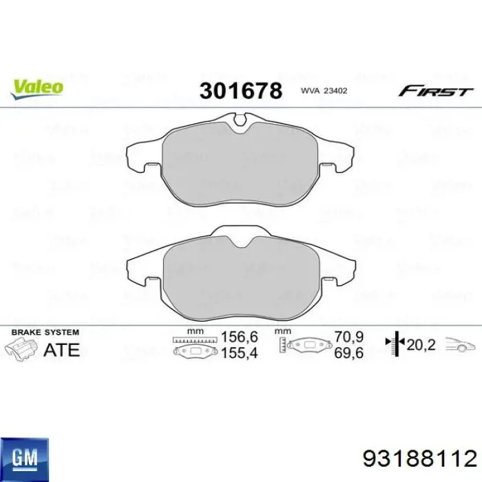 Pastillas freno delanteras General Motors 93188112 precio, desde 31,02 EUR