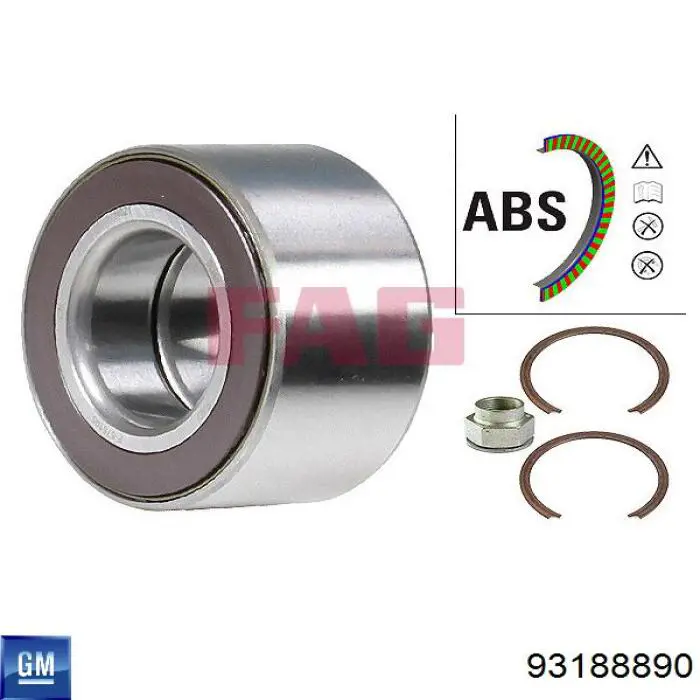 Cojinete de rueda delantero General Motors 93188890 precio, desde 25,23 EUR