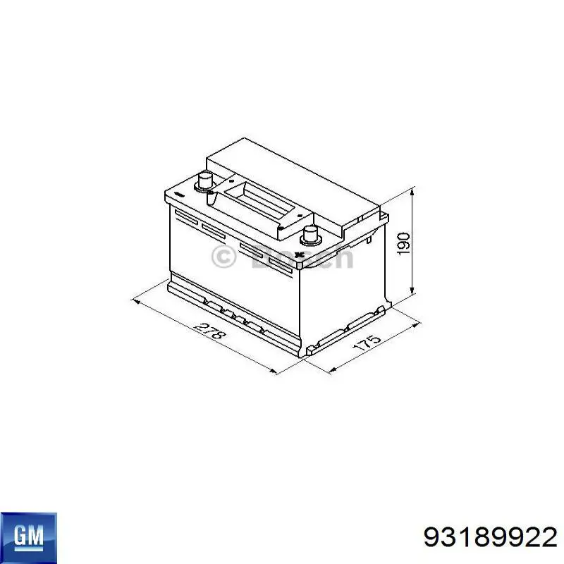 Comprar 93189922 General Motors Batería de coche