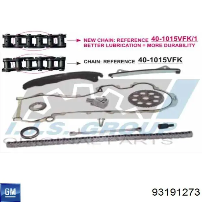 Kit de cadena de distribución 93191273 General Motors