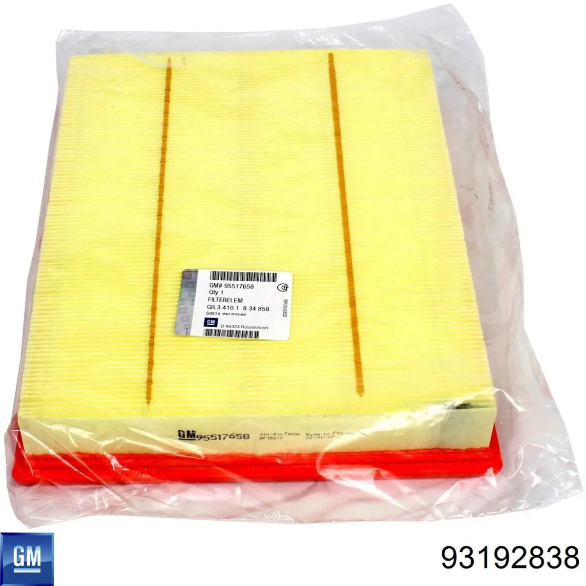 El filtro de aire General Motors 93192838 precio, desde 9,76 EUR