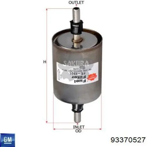 Filtro combustible General Motors 93370527 precio, desde 7,23 EUR