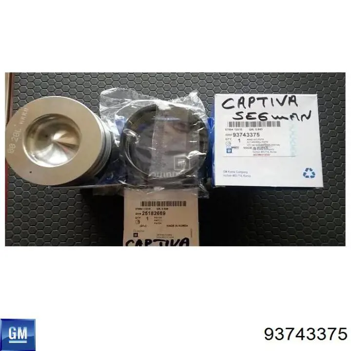 Juego de aros de pistón para 1 cilindro, STD para Chevrolet Epica (V250)