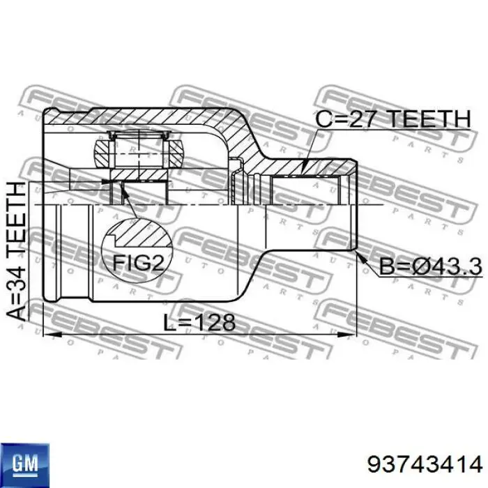 Junta homocinética interna delantera derecha GSP 608035 precio, desde 47,07 EUR