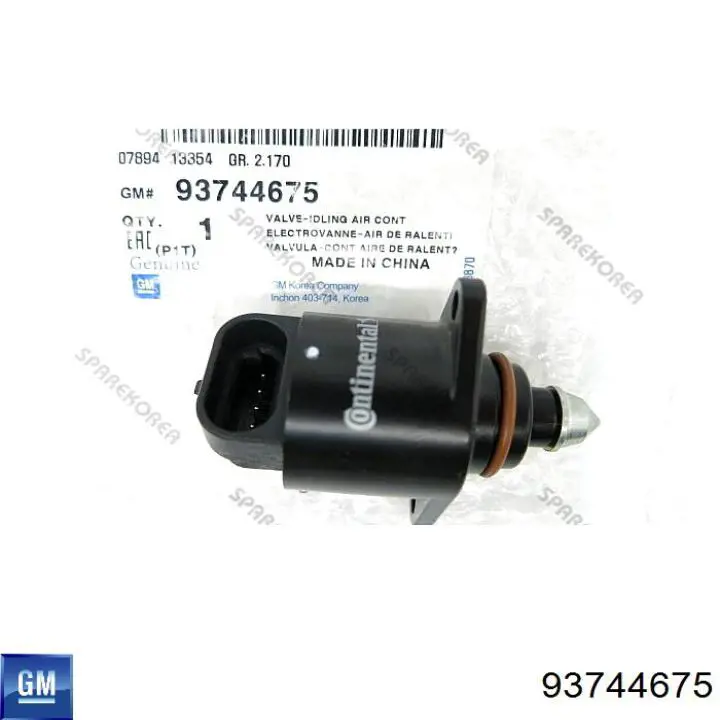 Válvula IAC 93744675 General Motors