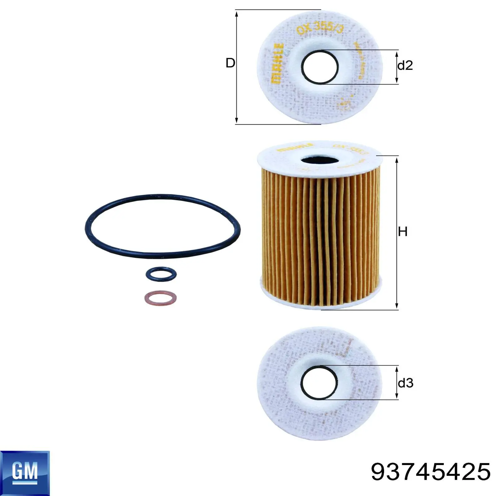 93745425 General Motors Filtro aceite