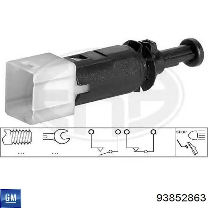 Interruptor de luz de freno 93852863 General Motors