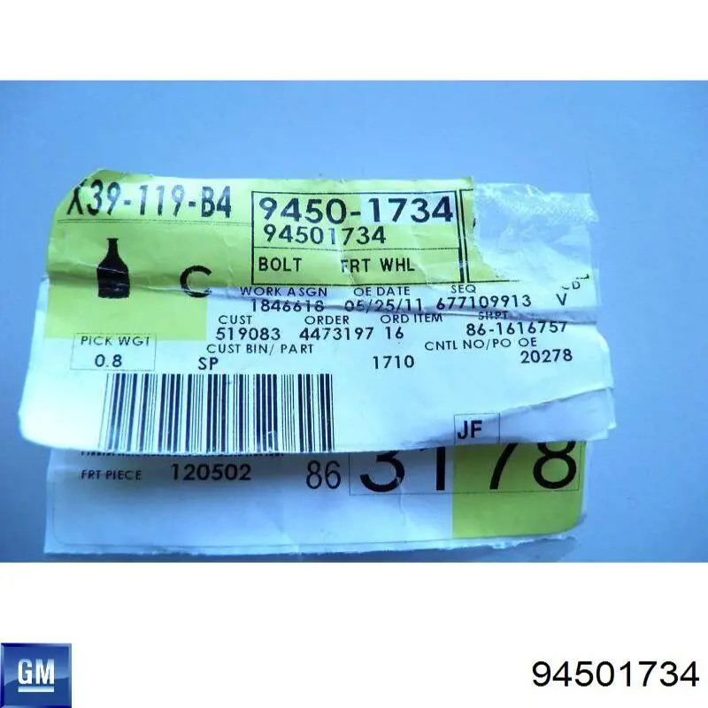 Comprar 94501734 General Motors Espárrago de rueda delantero
