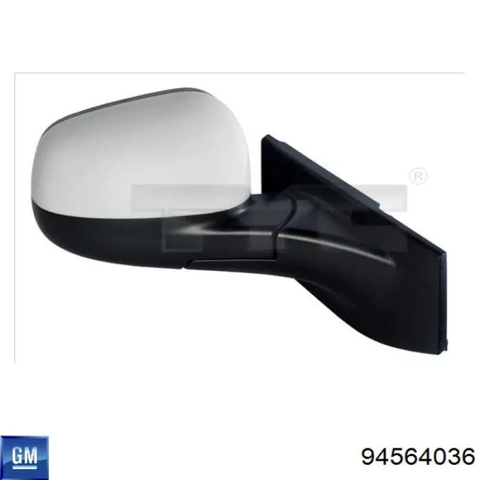 94564036 Peugeot/Citroen cristal de espejo retrovisor exterior derecho