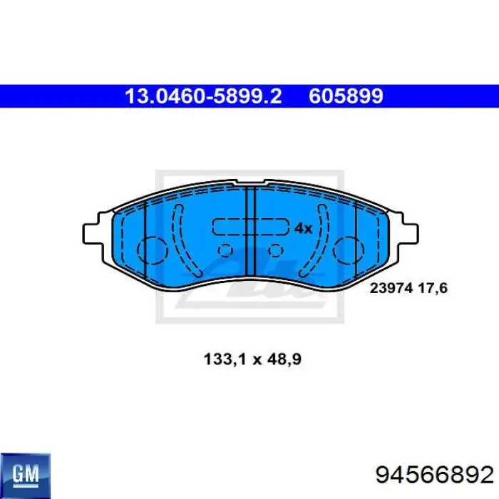Pastillas freno delanteras General Motors 94566892 precio, desde 30,30 EUR