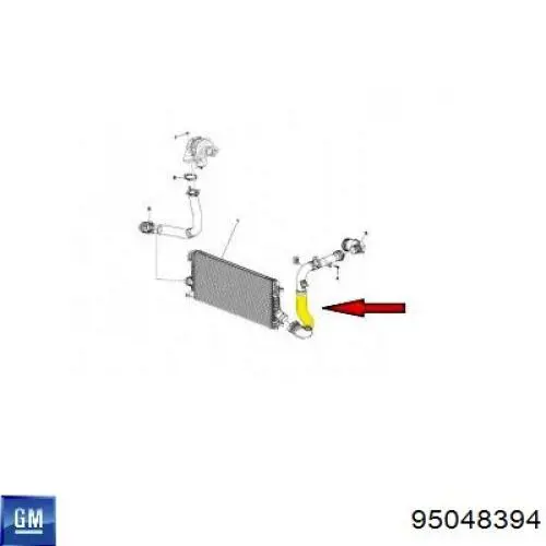 95048394 Opel tubo flexible de aire de sobrealimentación izquierdo