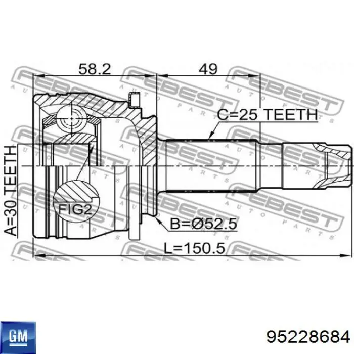 Comprar 95228684 General Motors Junta homocinetica