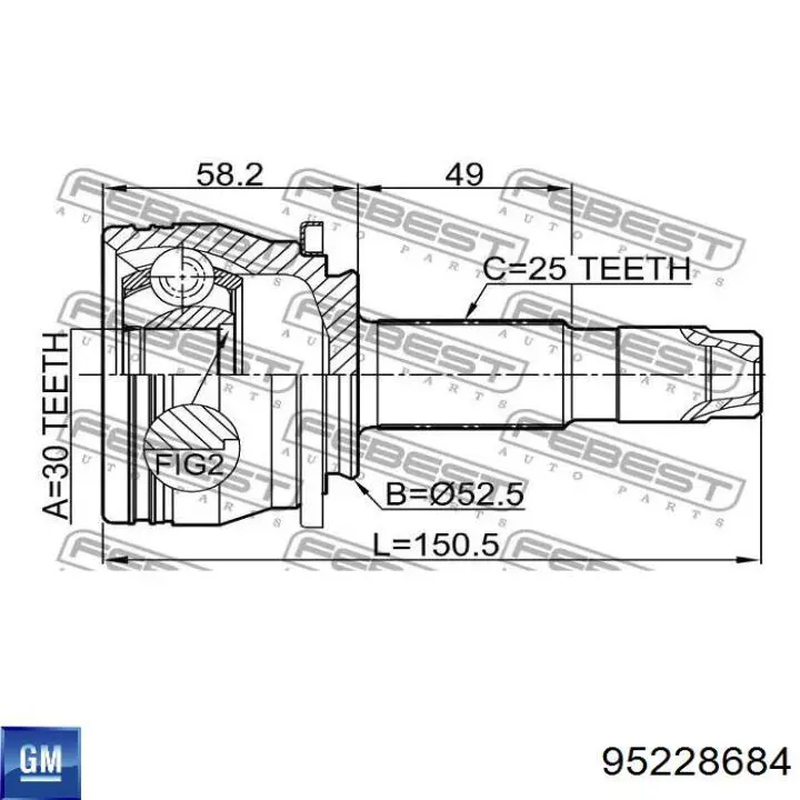 95228684 General Motors Junta homocinética