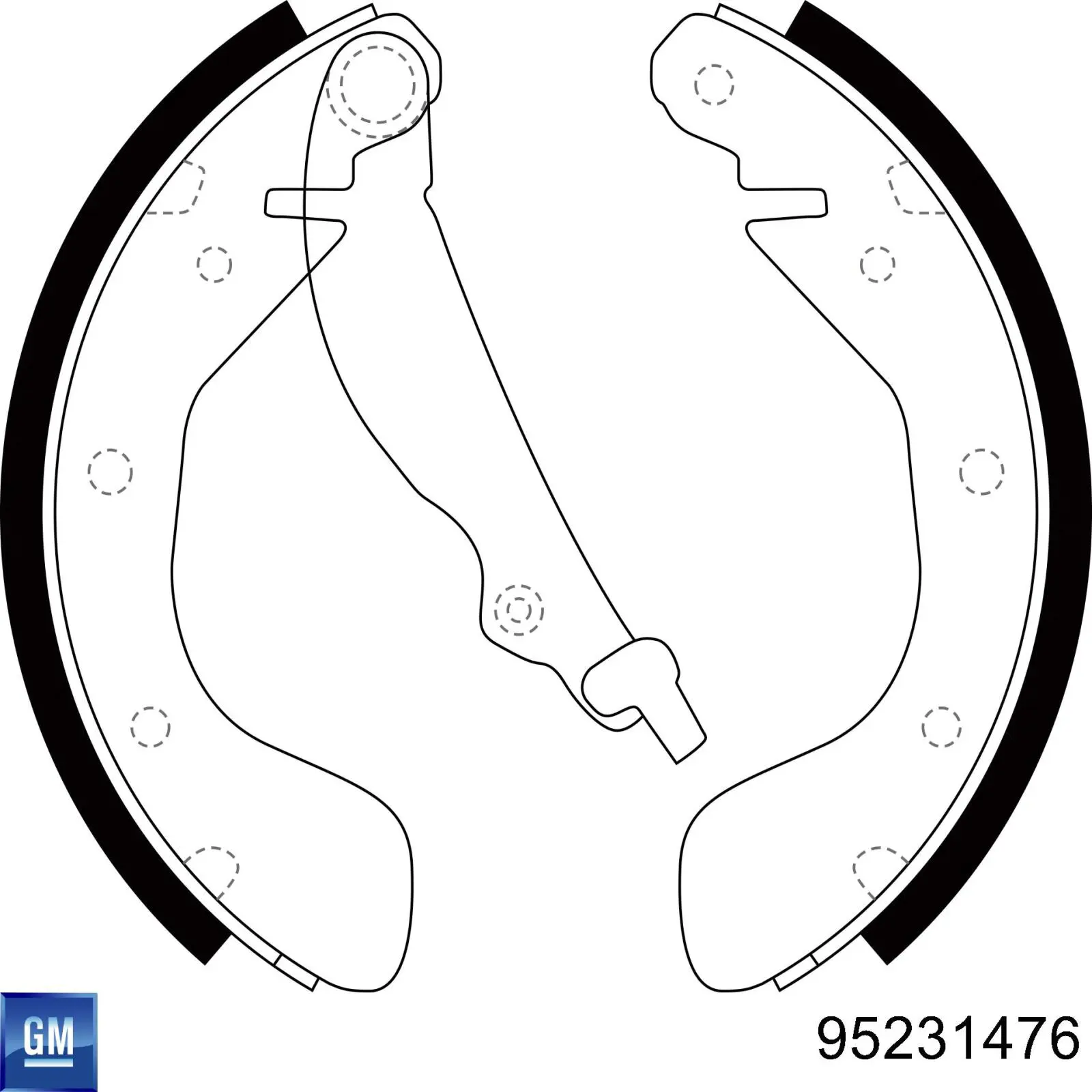 95231476 General Motors zapatas de frenos de tambor traseras