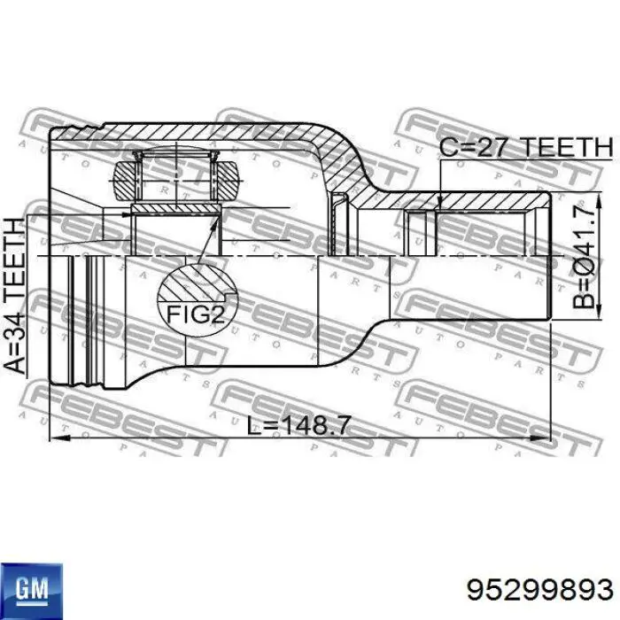 25892341 General Motors árbol de transmisión delantero derecho