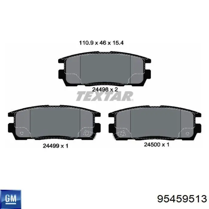 Comprar 95459513 General Motors Pastillas de freno traseras